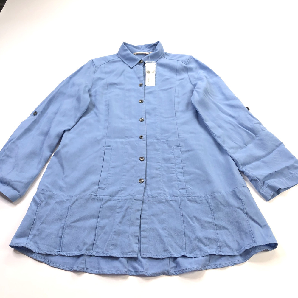 Soft Surroundings NEW Small Style #2BG93 Tencel Island Breeze Shirt Blue